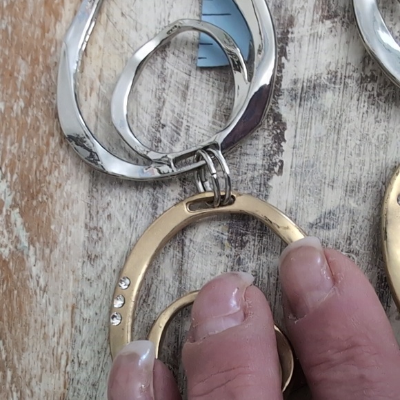 Chico's Polished Silver and Matte Gold Tone, Rhinestone Chain Belt - Picture 10 of 10